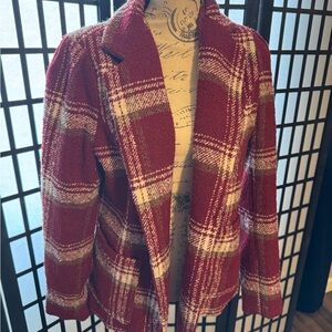Plaid Red tweed Women's Jacket